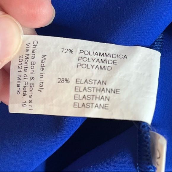 Chiara Boni Blue Ruched Waist Midi Cocktail Dress size IT 40/ US 4 - Picture 5 of 5